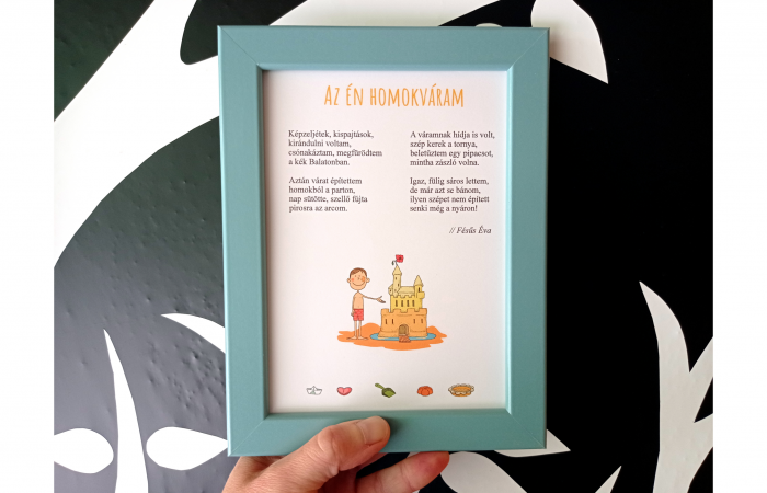 Fésűs Éva: Az én homokváram - vers keretben, kék