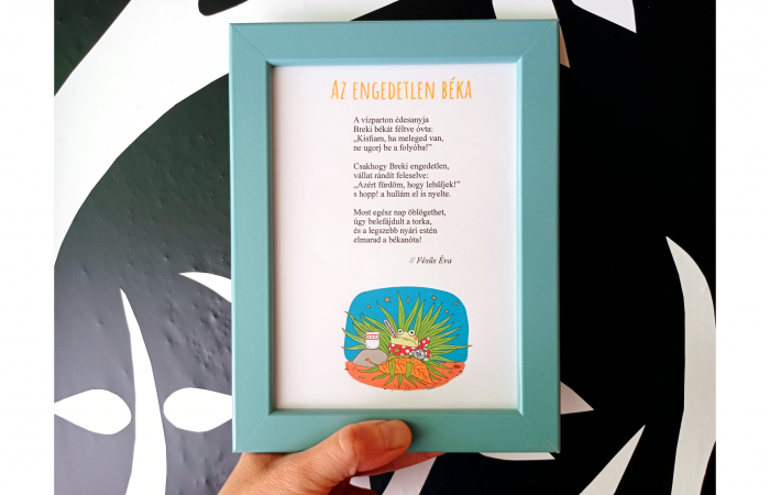 Fésűs Éva: Az engedetlen béka - vers keretben, kék