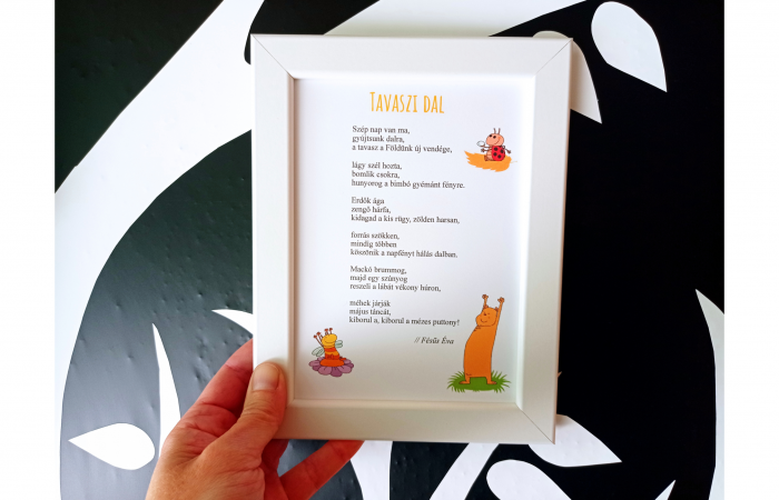 Fésűs Éva: Tavaszi dal - vers keretben, fehér